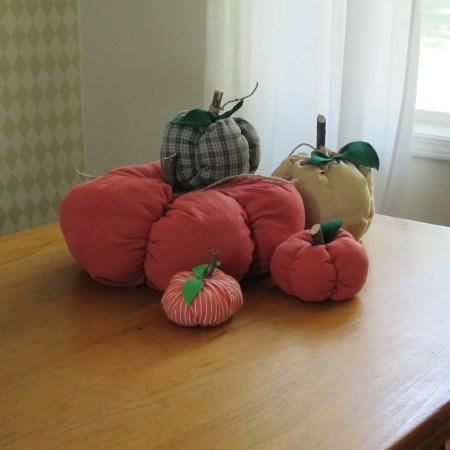 Fabric Pumpkins from Men's Shirts - White Tulip Designs